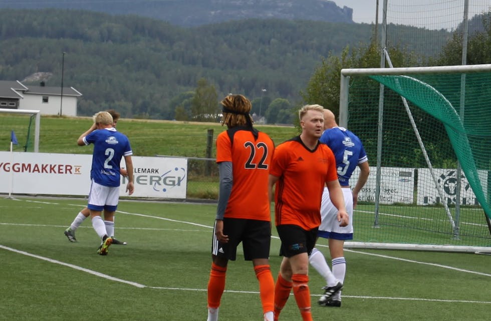 Nome fotball vant blant annet etter scoring og assist av Marius Saga (her fra kampen mot Skarphedin). 