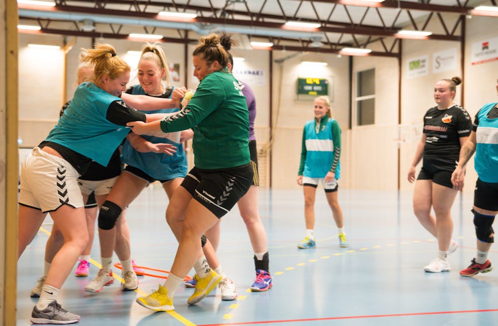 Søndag hadde Skades nye damelag sin debut i serien. Det ble en spennende kamp mot larvikslaget Sporty på hjemmebane i Lundehallen. Her fra trening i forrige uke.