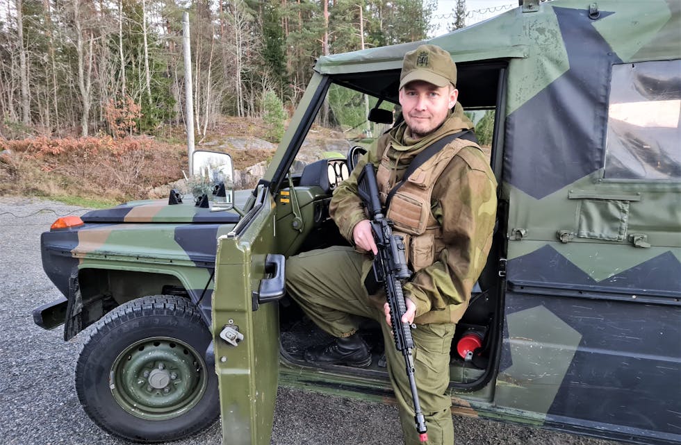 Infanterist: Eivind Bjørke (36) fra Lunde var sist uke med på øvelse «Djerv» der blant annet 130 soldater fra HV-03 opererte i Nome.