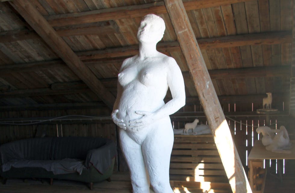 Dette er én av de 11 figurene som kan bli plassert i en skulpturpark ved Vrangfoss. 