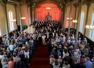 Storkonserten i Lunde kirke, sist søndag, ble en av kirkejubileets store musikalske opplevelser (alle foto: Helge Lund).