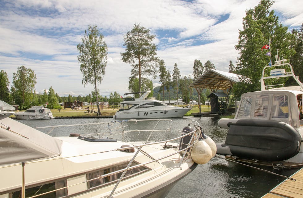 Plass til flere: Her i Lunde slusepark er det færre fritidsbåter enn vanlig. 