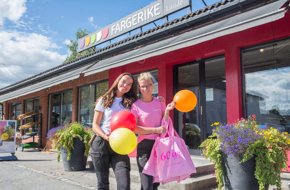 Anne Mariken Grindrud og Stine Moen inviterer til jubileumsfeiring på Fargerike i Lunde denne uka.