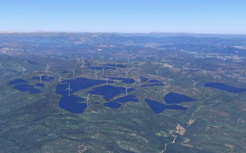 Stor skala:  Det foreslåtte vind- og solcelleanlegget på Lubergheia (Nome og Drangedal) vil dekke 18 kvadratkilometer. 