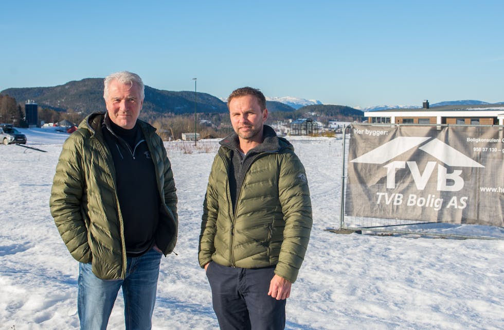 Her ved Borgjordet på Fen, kan Georg Førland og Geir Aage Grindrud fra TVB Bolig nå presentere et nytt boligprosjekt. De lanserer muligheten for innflyttingsklart hus, i løpet av året.