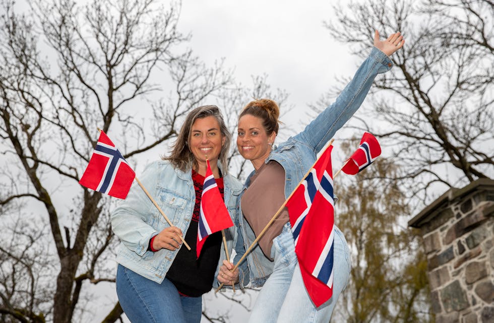 VELKOMMEN TIL HOLLAHØYDEN: - Ingen er invitert, men alle er velkomne til Hollahøyden 17.mai, sier Linda Thorstensen og Birgitte Sørdal i "We love Ulefoss".