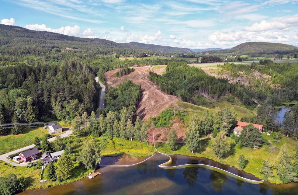Dronebilde fra Eidselva mot Stoadalen. Foto: Olav Heggenes, byggeleder VTFK.