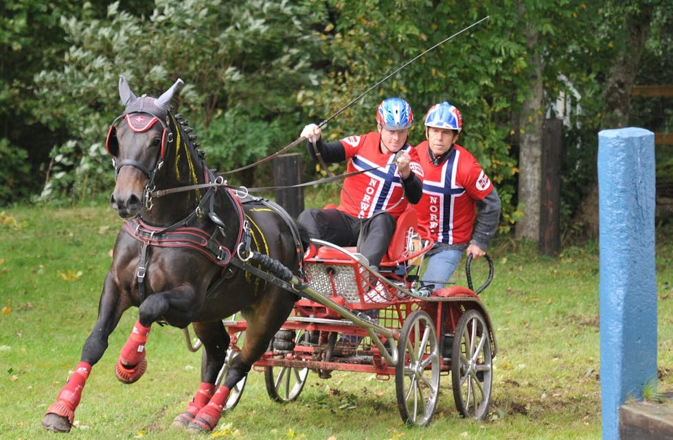 Øivind Mikkelsen deltar i VM i sportskjøring for ponnier neste uke. Foto: Privat