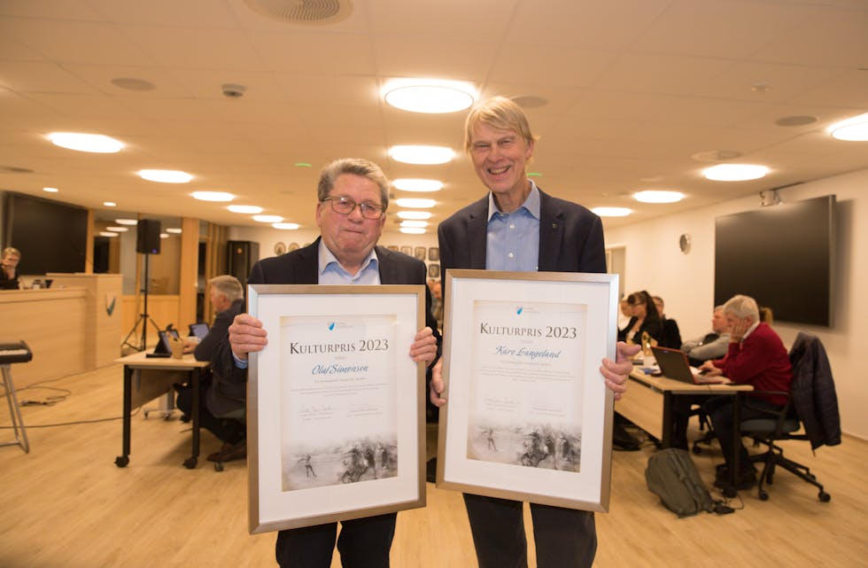 IDRETTSBAUTAER: Oluf Simonsen og Kåre Langeland deler Nome kommunes kulturpris 2023, for mange tiårs innsats for idretten i Nome.