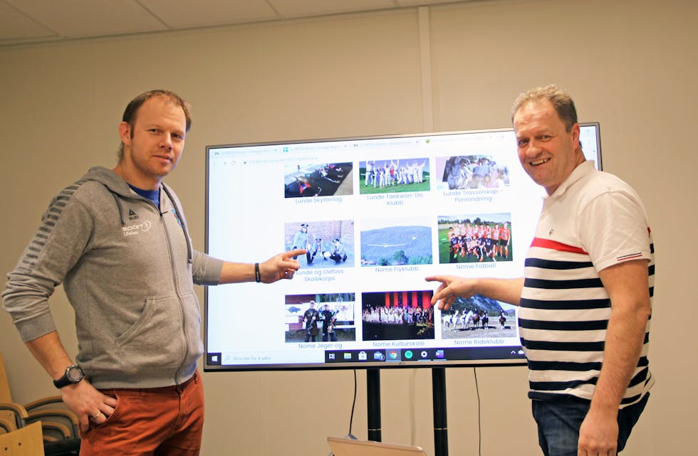 Leder i Nome idrettsråd Frode Sannerholt sammen med daglig leder i Vi Integrerer AS (tidligere ViFritid), Karl Arne Lia. Bildet er tatt under lanseringen av App for nettsiden ViFritid Nome.