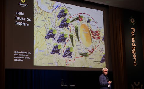 Med dette noe uortodokse kartet over Fensfeltet, håpet regiongeolog, Sven Dahlgren, å gi publikum et billedlig minne av hvordan geologien er, med tanke på radioaktivitet.